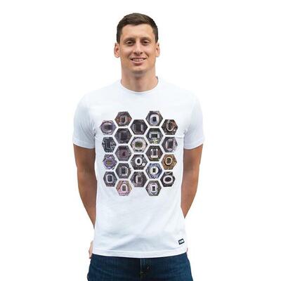 T-shirt - heren - hexagon stadium - korte mouw - wit
