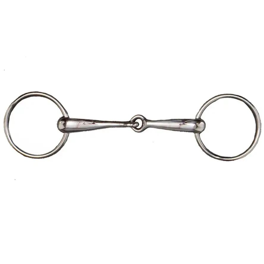 Single broken stainless steel snaffle bit with medium mouthpiece Tattini