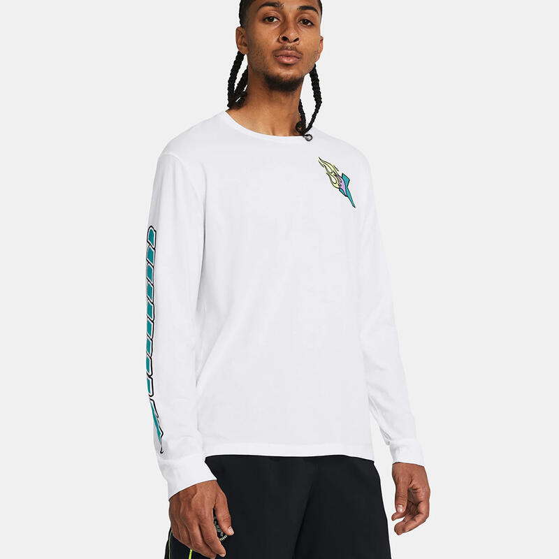 T-shirt Blanc Under Armour Manches Longues Ua Launch