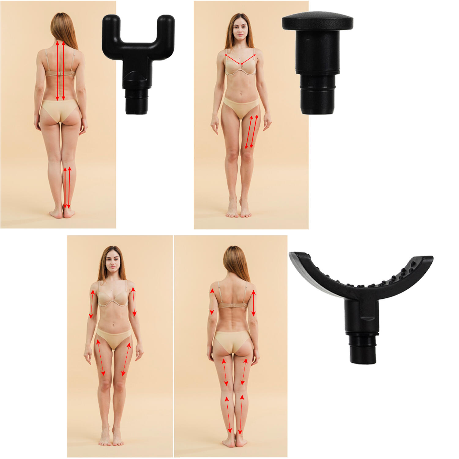 Urządzenie do Masażu Masażer Gun Massage Ciała Pleców 8 Końcówek Zestaw Lekki 5/8
