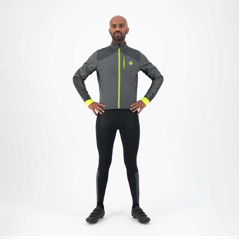 Kurtka rowerowa męska Rogelli Hi Vis mocno ocieplana