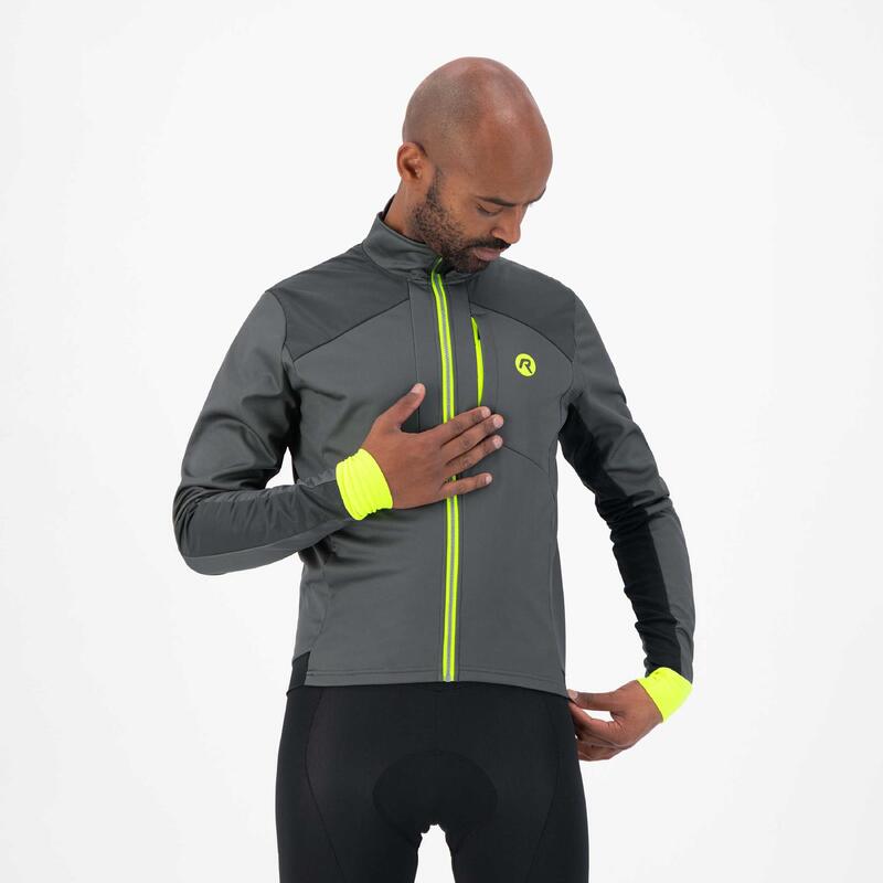 Kurtka rowerowa męska Rogelli Hi Vis mocno ocieplana