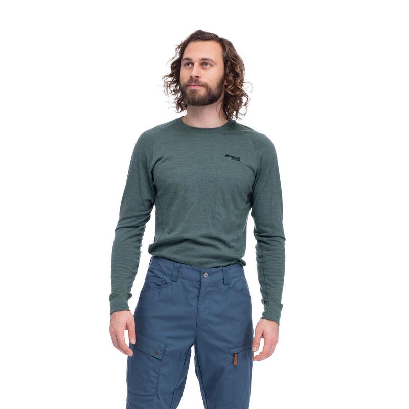 Bergans of Norway Inner:Pure Long Sleeve - Men - Dark Jade Green/Solid Charcoal