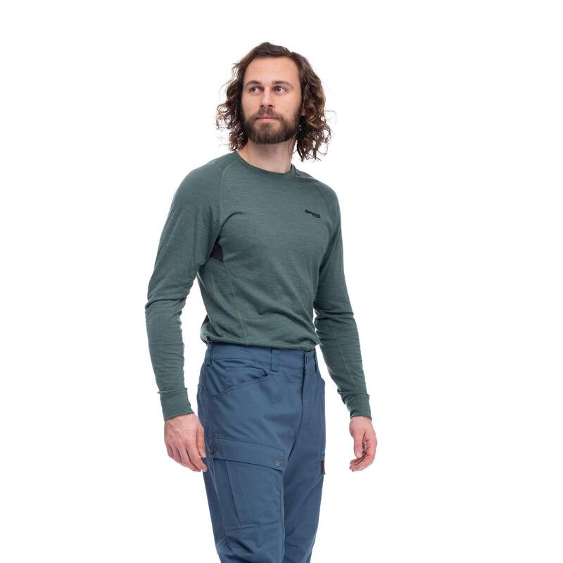 Bergans of Norway Inner:Pure Long Sleeve - Men - Dark Jade Green/Solid Charcoal