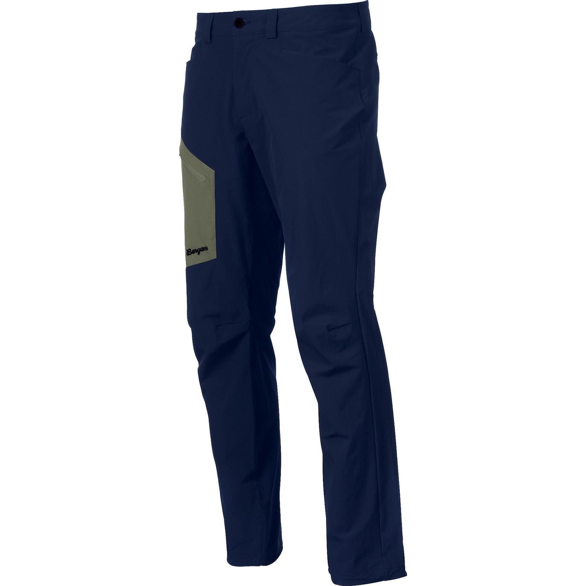 Bergans of Norway Vaagaa Light Softshell Pants - Men - Navy Blue/Green Mud