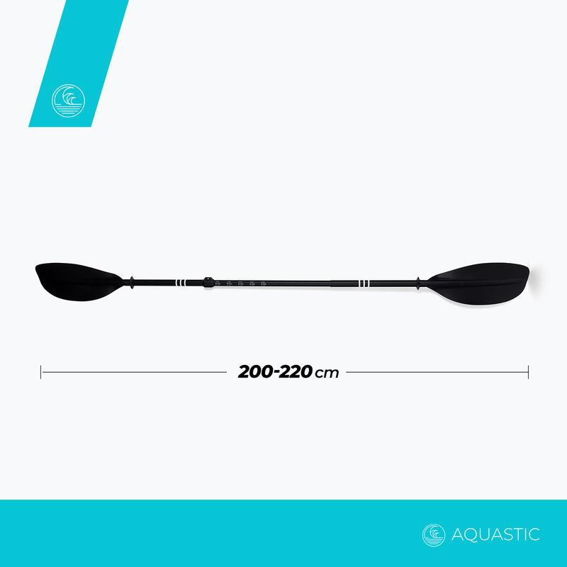 Pagaia per kayak AQUASTIC in 3 pezzi, 200-220 cm