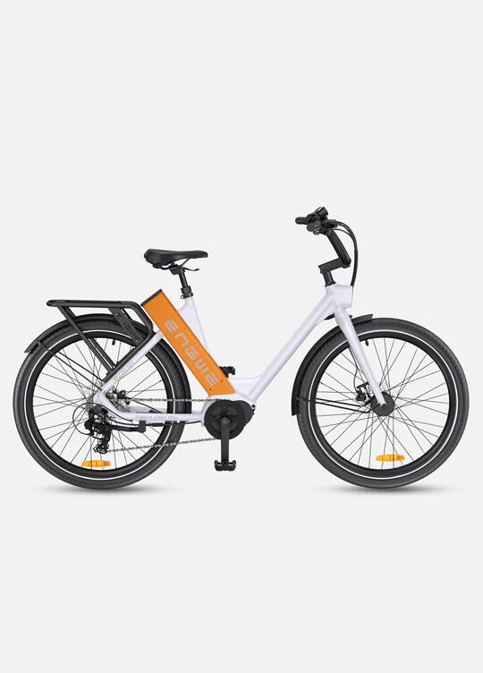ENGWE Bicicleta Elétrica Engwe P275 ST - 250W - Branco e laranja