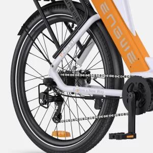 Bicicleta Elétrica Engwe P275 ST - 250W - Branco e laranja