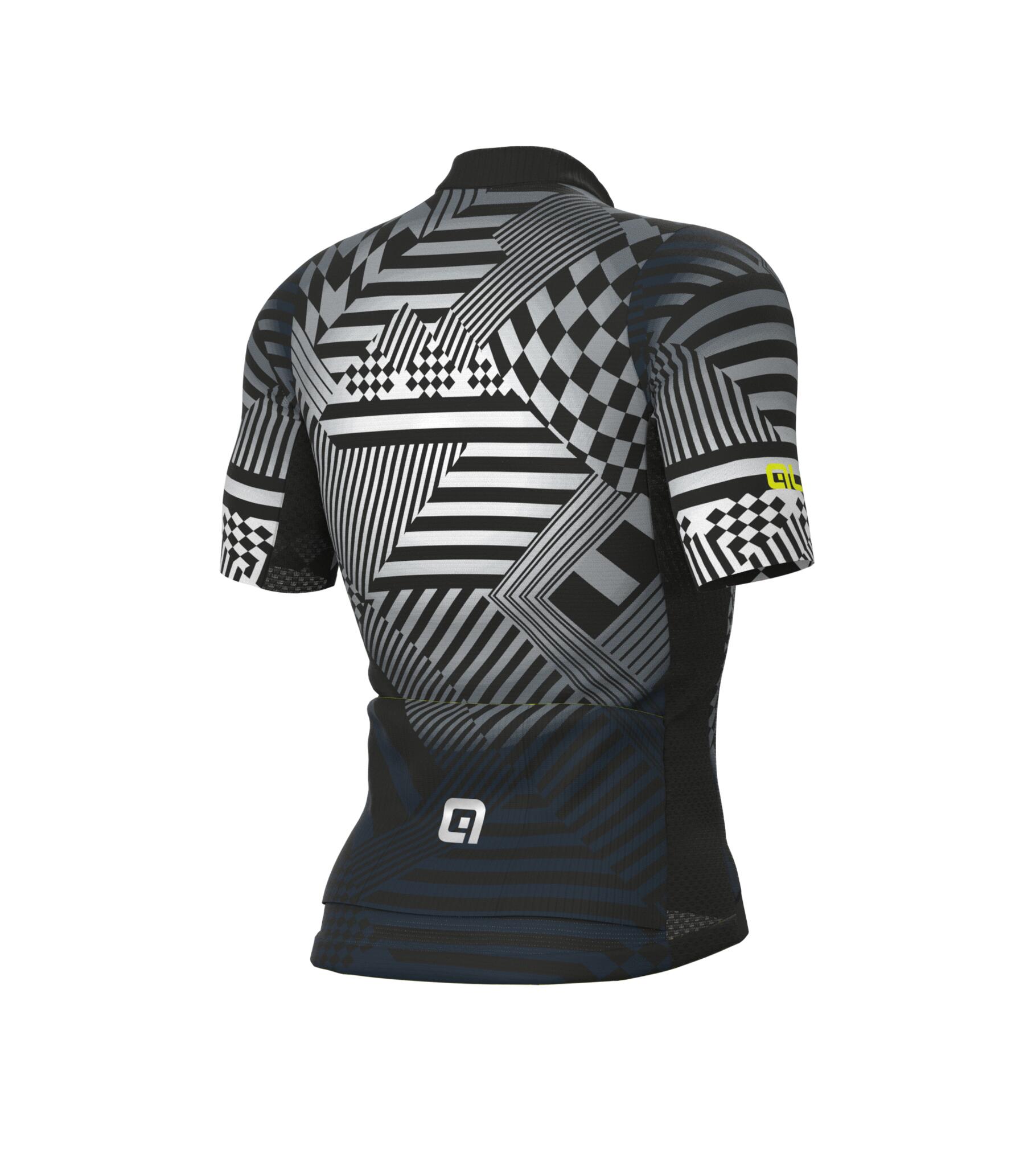 Maillot Manches Courtes Alé Checker Gris 4/5