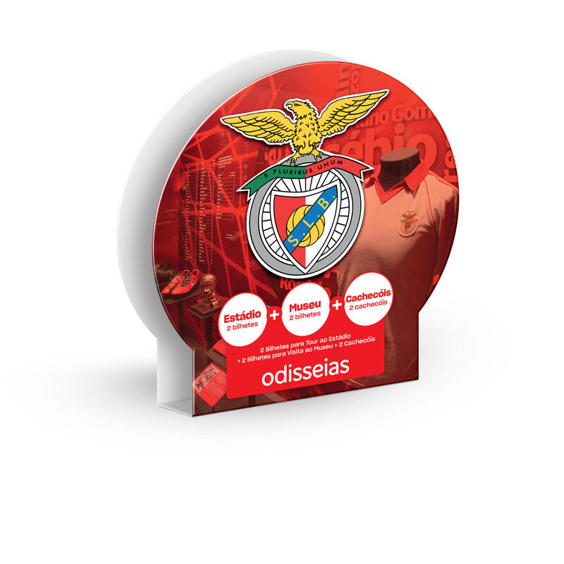 Pack Odisseias SL Benfica - Tour Estádio & Museu + Cachecóis | 2 pessoas