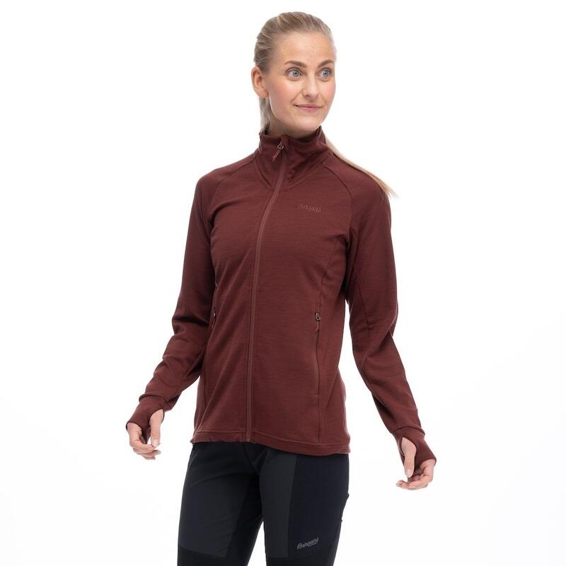 Bergans of Norway Veste en laine Ulstein - Femme - Rouge Amarone