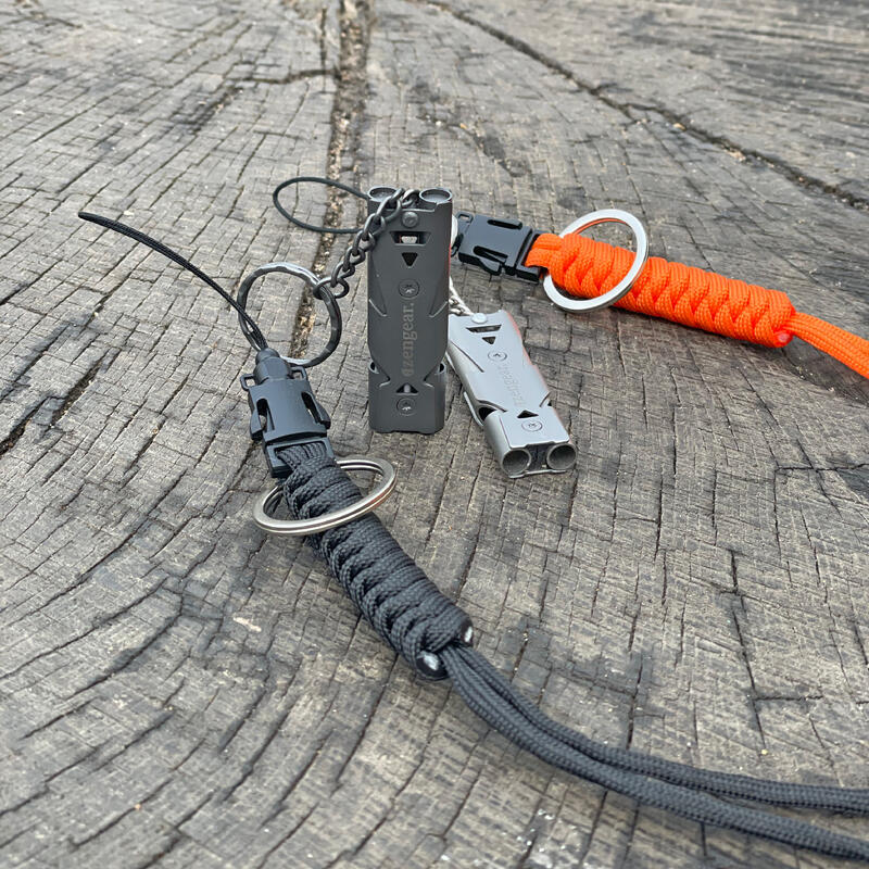 Sifflets puissants avec lien en paracorde (Lot de 2), porte-clés