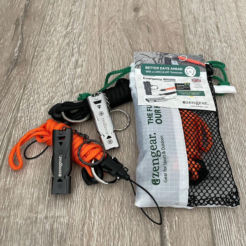 Sifflets puissants avec lien en paracorde (Lot de 2), porte-clés