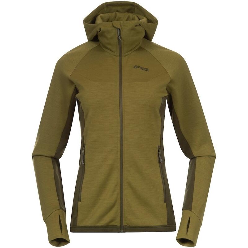 Bergans of Norway Cecilie Wool Hood Jkt - Trail Green/Dark Olive Green