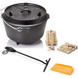 Petromax Dutch Oven FT9-9QT (avec Pieds) Ensemble - Poêle + Levier de Couvercle