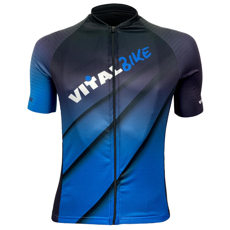 Camisola de ciclismo Vitalbike manga curta azul T/l