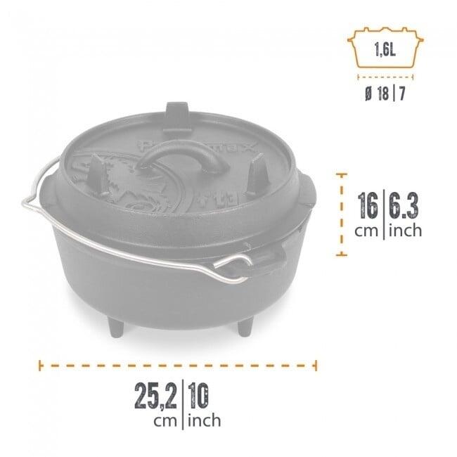 Petromax Dutch Oven FT3-3QT (avec pieds) et Lève-couvercle Professionnel