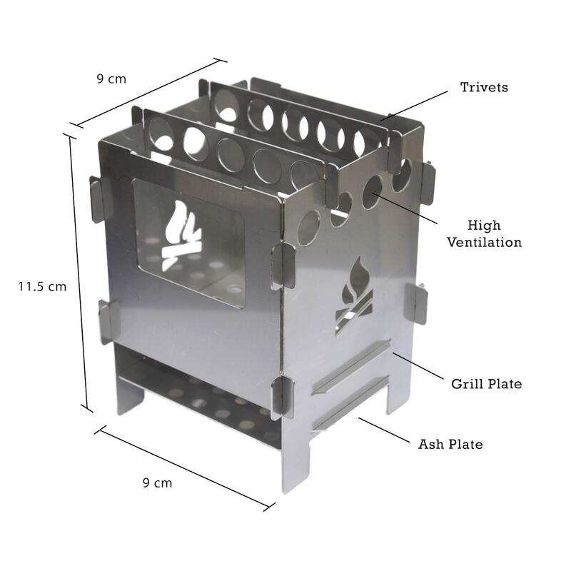 Bushcraft Essentials Bushbox Outdoor Pocket Stove Set Woodstove