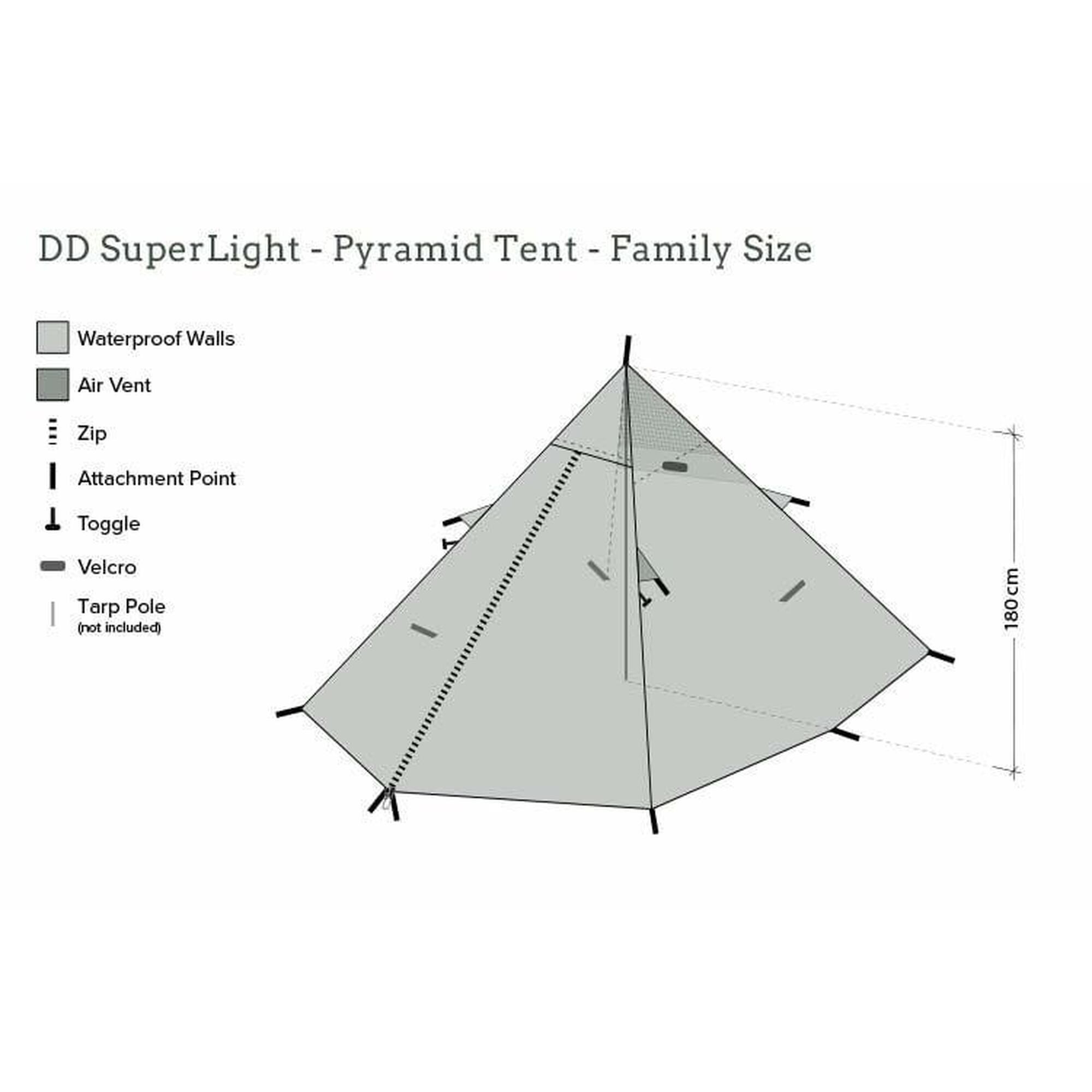 DD Hammocks Tente Pyramidale SuperLight - Taille Familiale