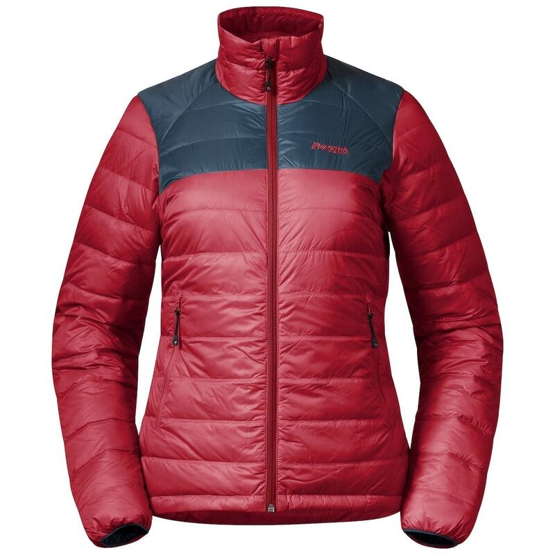 Bergans of Norway Røros Box Down Light Dames Jacket - Red/Orion Blue