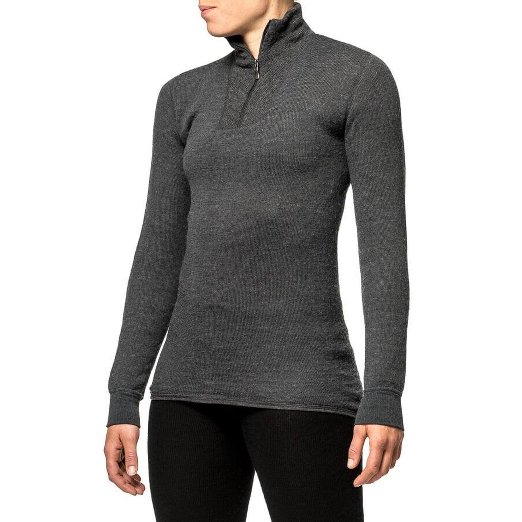 Woolpower Merino Base Layer Zip Turtleneck 200 - Gris