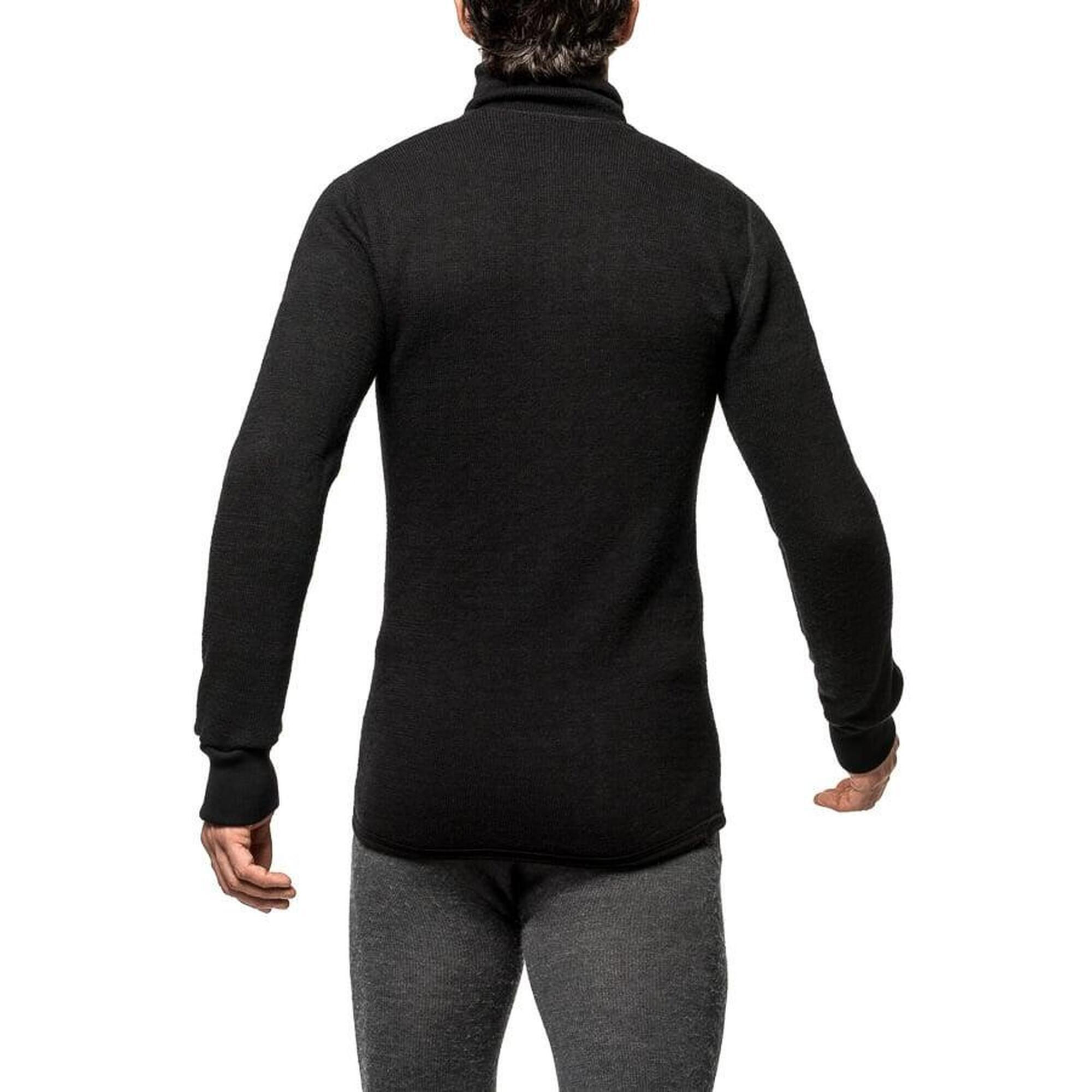 Woolpower Merino Mid Layer Zip Turtleneck 400 - Noir