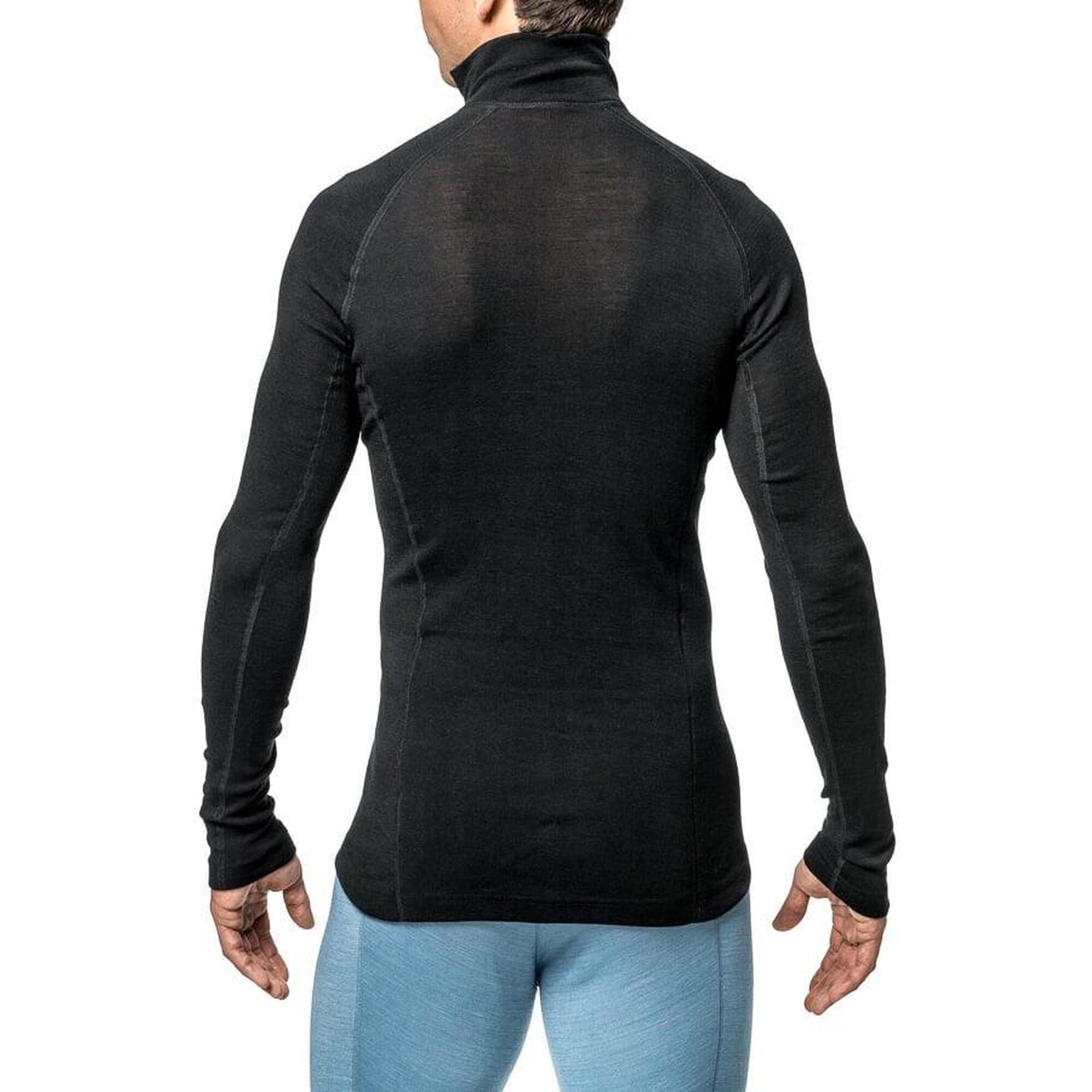 Woolpower Merino Base Layer Zip Turtleneck LITE - Negro