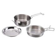 Origin Outdoors Set da cucina in acciaio inox - Pentola/piastra