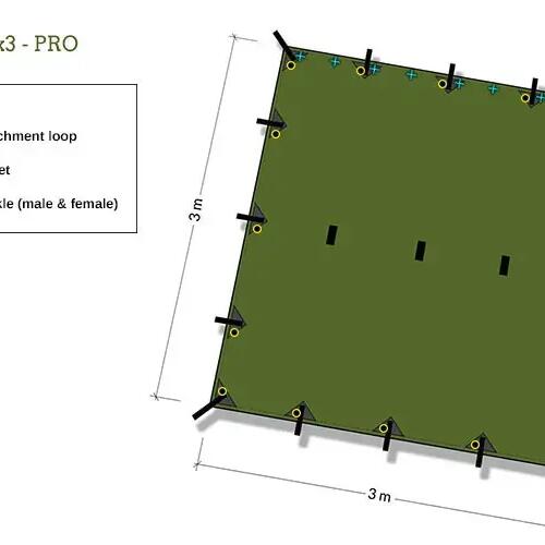 Тента Tenda 3x3 Pro Платно маслинено зелено DD Hammocks