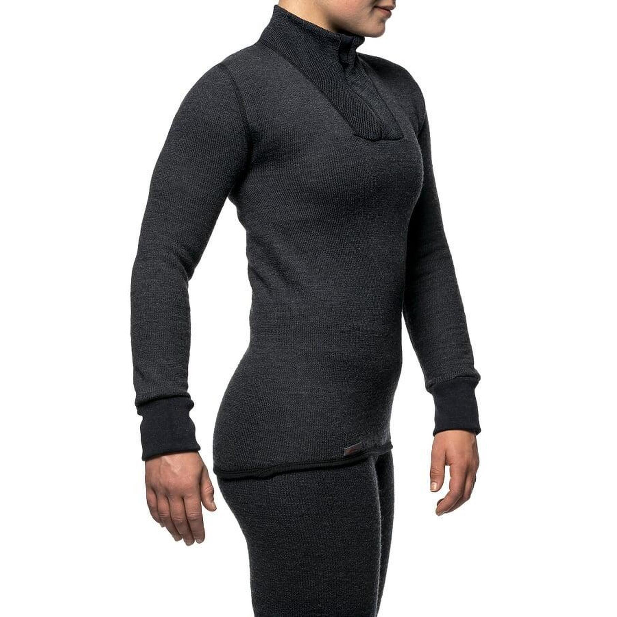 Woolpower Merino Mid Layer Zip Turtleneck 400 - Noir