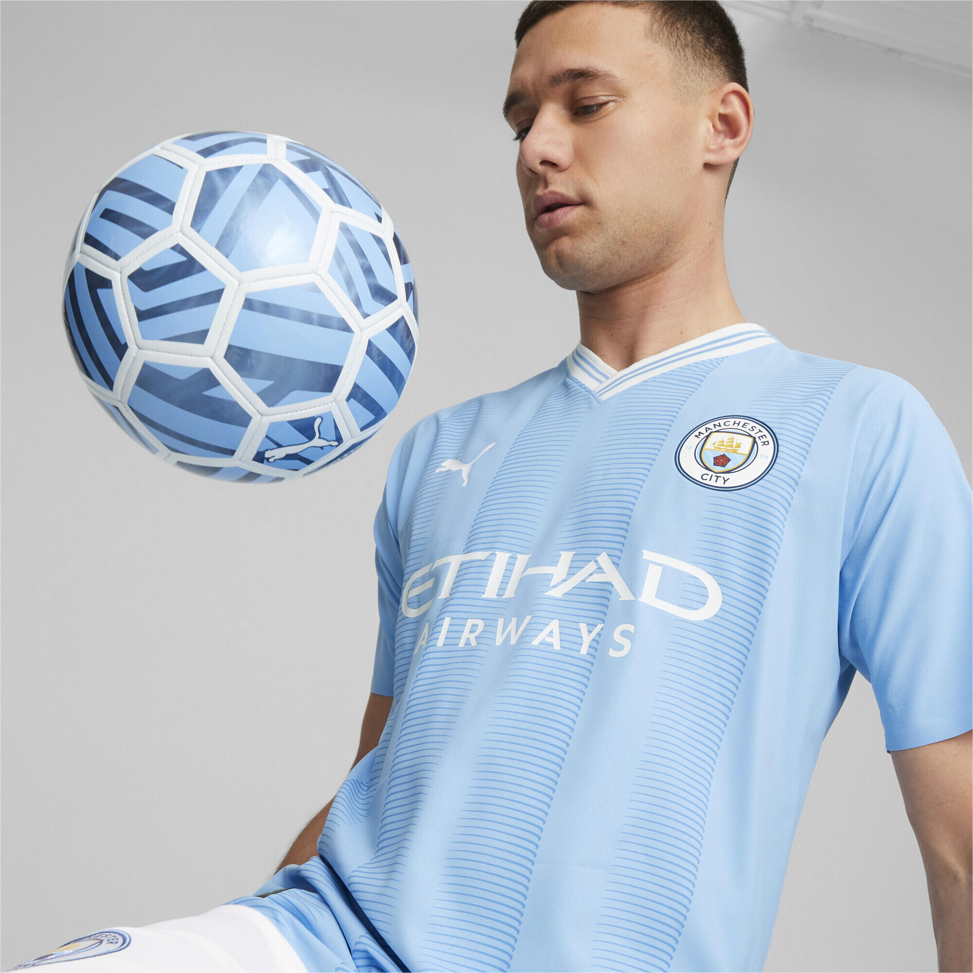Jersey Hombre Manchester City 23/24 Local Auténtica PUMA Team Light Blue White 3/6