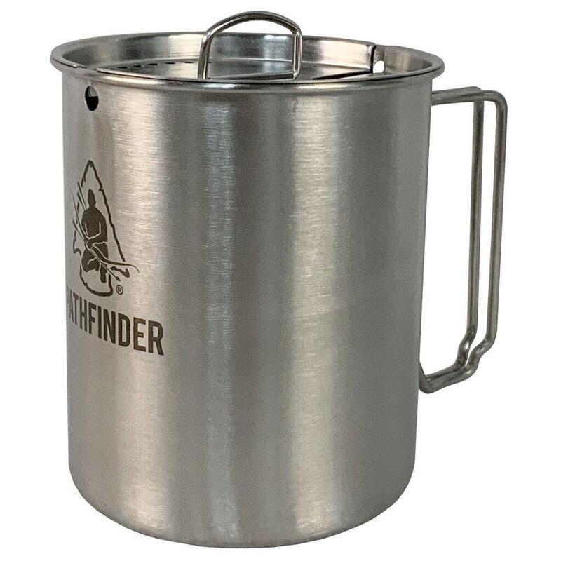 Pathfinder Tasse à boire en acier inoxydable 0,75 L avec couvercle