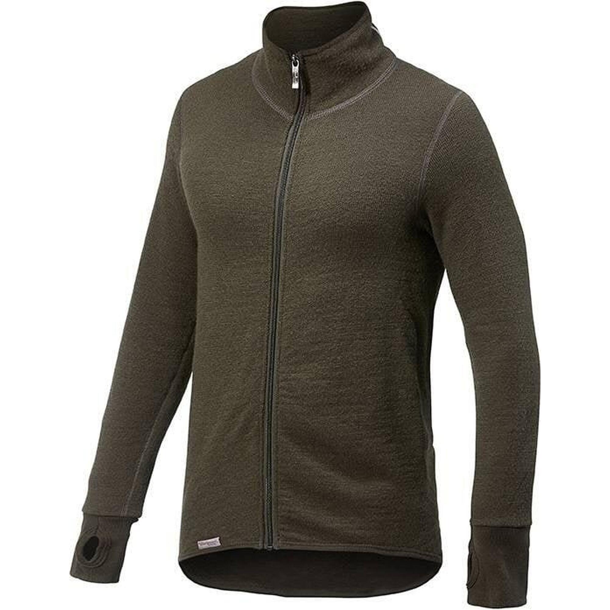 Woolpower Chaqueta Merino Mid Layer Full Zip 400 - Verde Pino