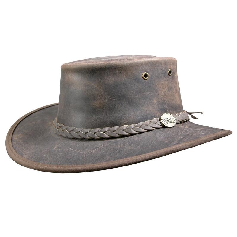 Barmah Hats Foldaway Bronco Fullgrain - Brun Foncé - Cuir de Vache - Pliable