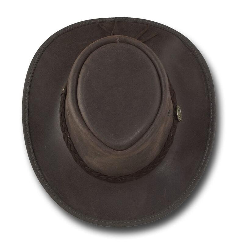 Barmah Hats Squashy Oiled Suede - Koeienleer - Opvouwbaar