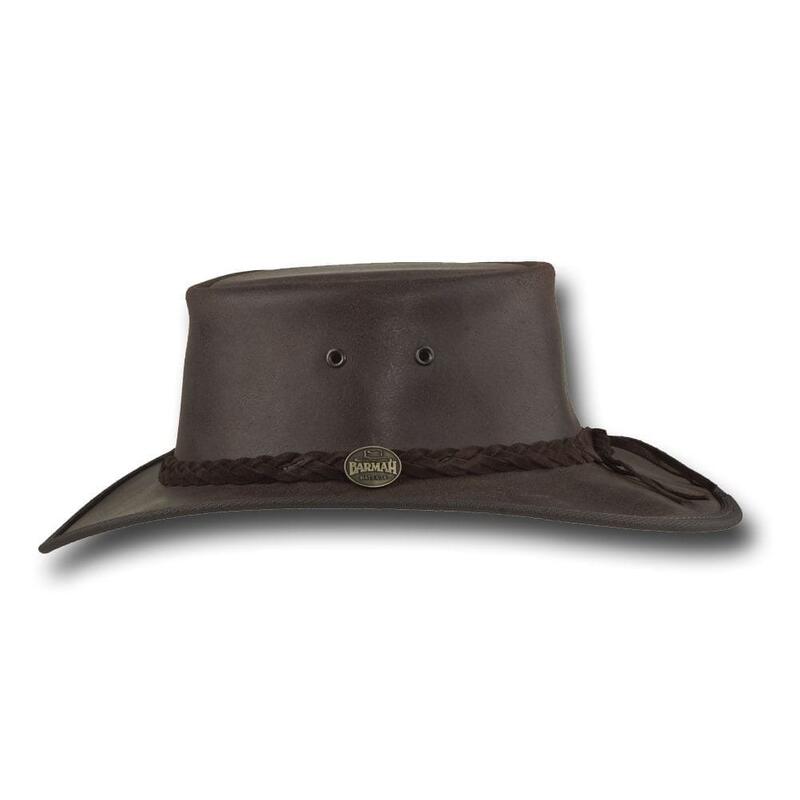 Barmah Hats Squashy Oiled Suede - Koeienleer - Opvouwbaar