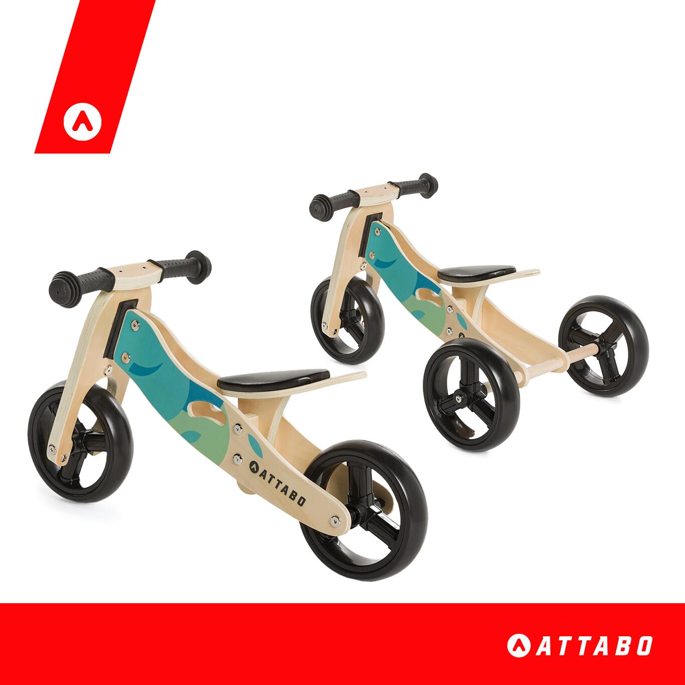 Bicicleta de equilibrio ATTABO Ride 2 en 1 7" 2/7