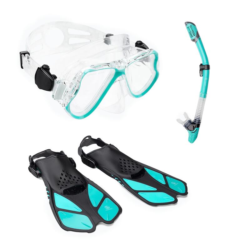 Zestaw do snorkelingu AQUASTIC Maska + Płetwy + Fajka