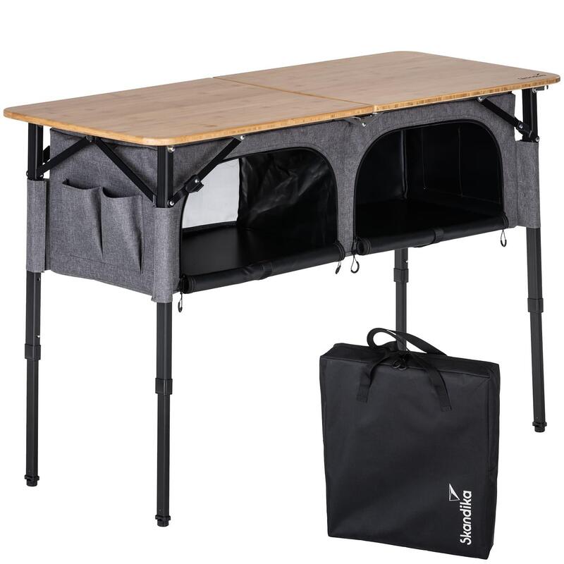 Mesa de camping con armario Tolja - Outdoor - regulable en altura - plegable