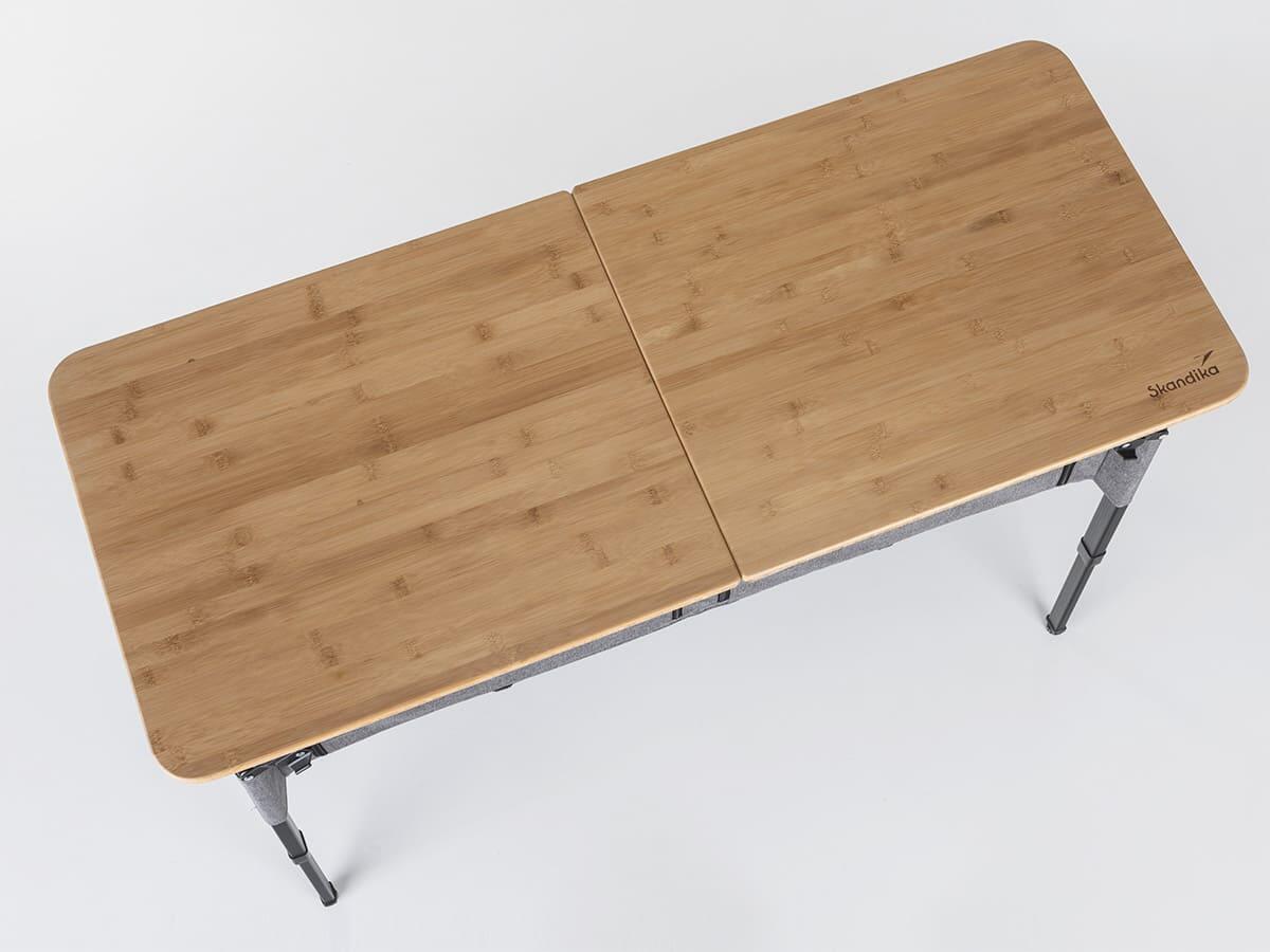 Table de camping pliante avec armoire Tolja - Bambou - Réglable en hauteur 4/7