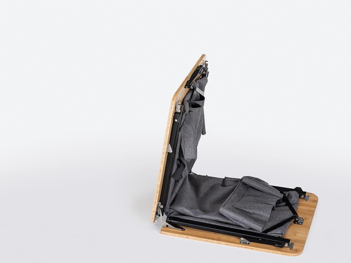 Table de camping pliante avec armoire Tolja - Bambou - Réglable en hauteur 5/7