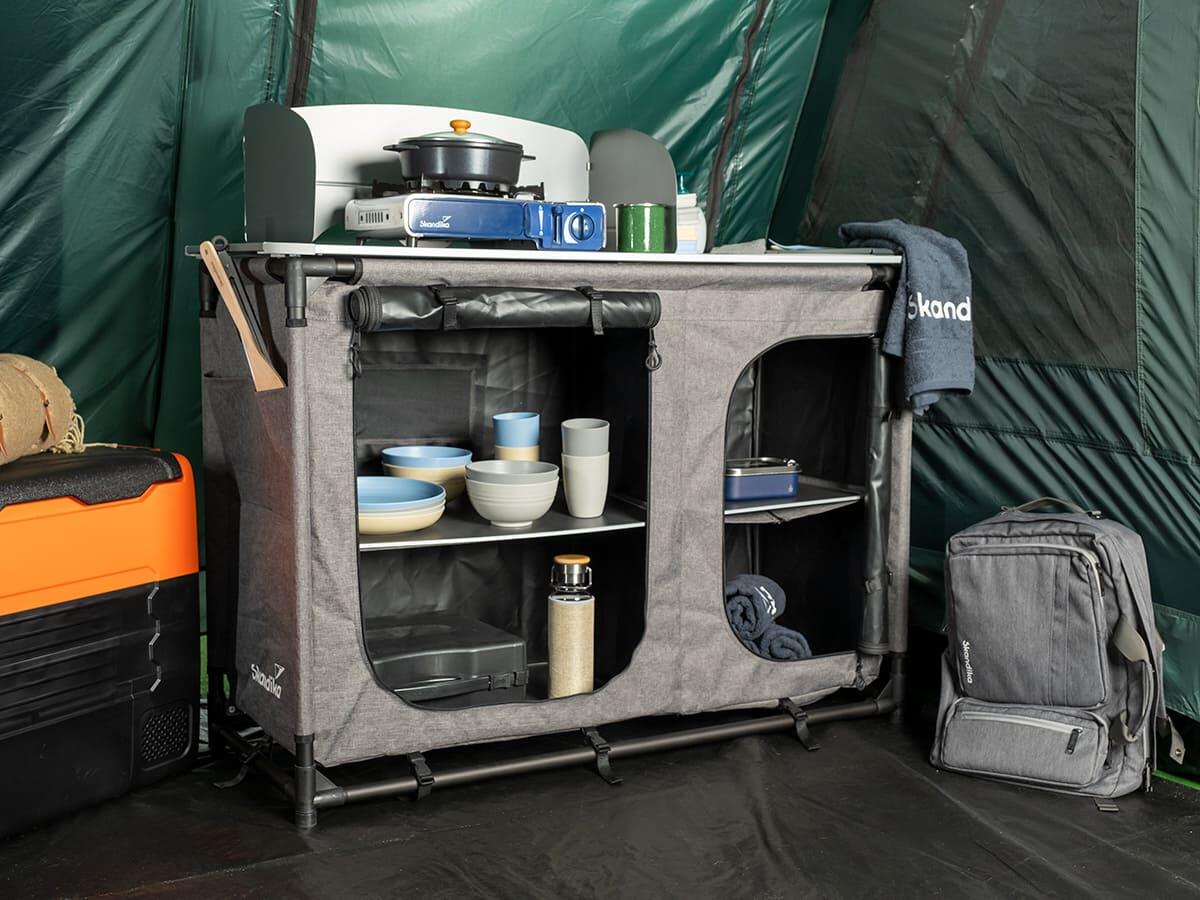Campingkeuken - Ruoka - Opvouwbare campingkast met aluminium frame - Spoelbak 6/7