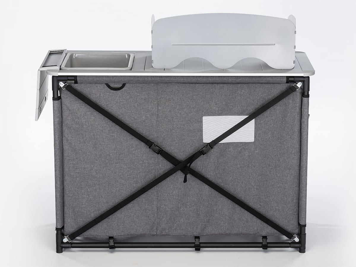 Ikodm Cucina Da Campeggio Pieghevole Con Piano Lavoro - Armadietto Alluminio E Paraspruzzi - Portatile Per Outdoor - Foto 11