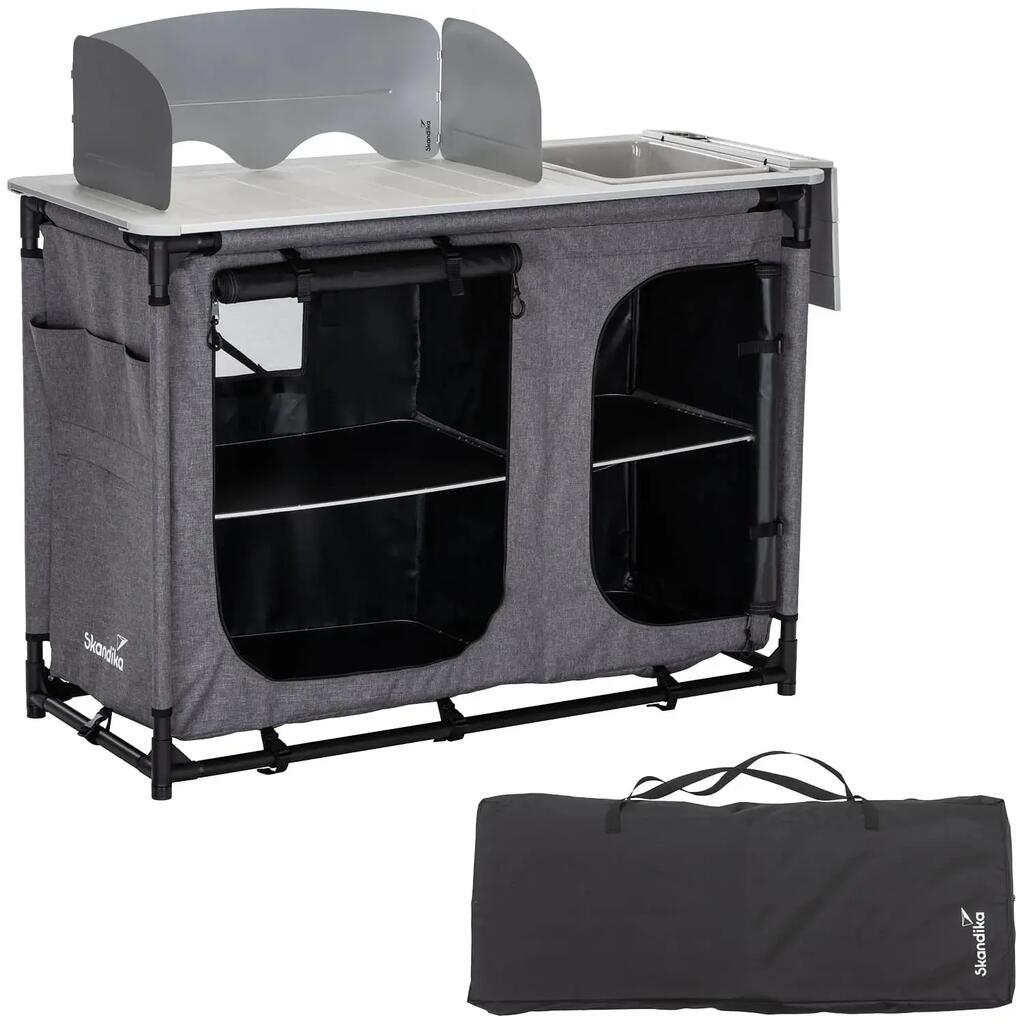 Ruoka Camping Kitchen – Camp Cupboard with Aluminium Frame and Sink