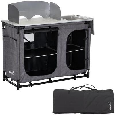 Campingkeuken - ruoka - opvouwbare campingkast met aluminium frame - spoelbak