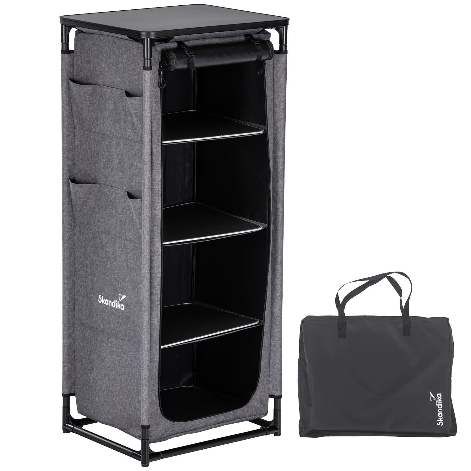 SKANDIKA Campingschrank - Ruoka - Hochschrank - Stecksystem ohne Werkzeug - 140 cm hoch