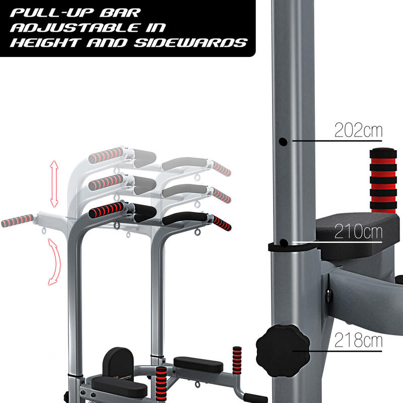 7in1 Dip Station PT300, multifunktionale Kraftstation mit Klimmzugstange