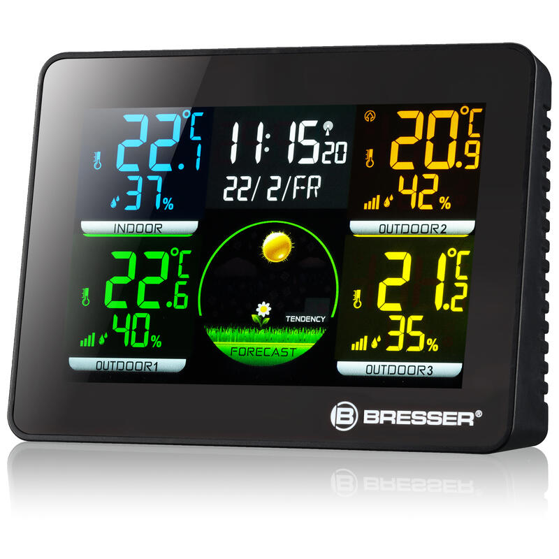 Thermomètre/hygromètre BRESSER Station Météo Quadro NLX