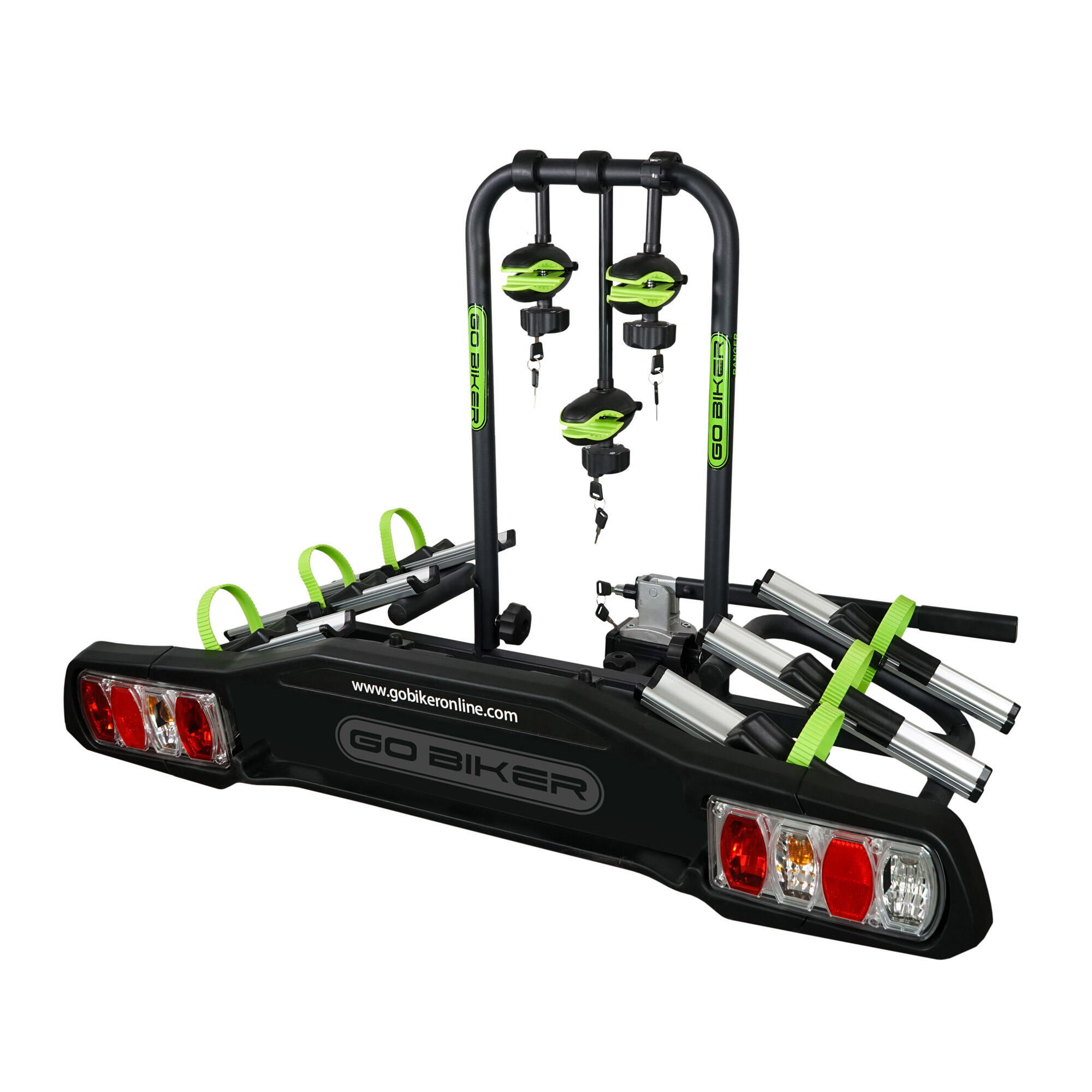 GO BIKER Portabicicletas GO BIKER RANGER - 3 bicis - 15 kg/carril - antirrobo -basculante