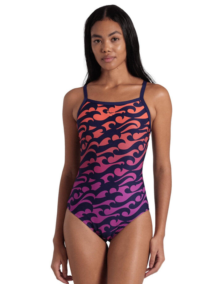 Arena Surfs Up Lightdrop Back Swimsuit - Navy/Red 1/5